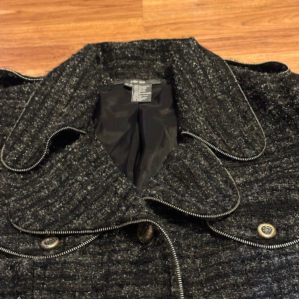 Per Se Tweed Blazer Jacket Button Up | Women Size 10 - Picture 5 of 11